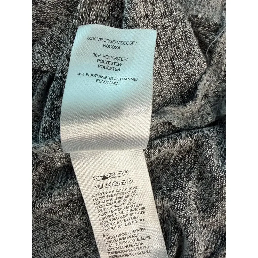 Lucky Brand Gray Heather Crew Neck Sweater XS Split Hem Marled Knit 7WC7008